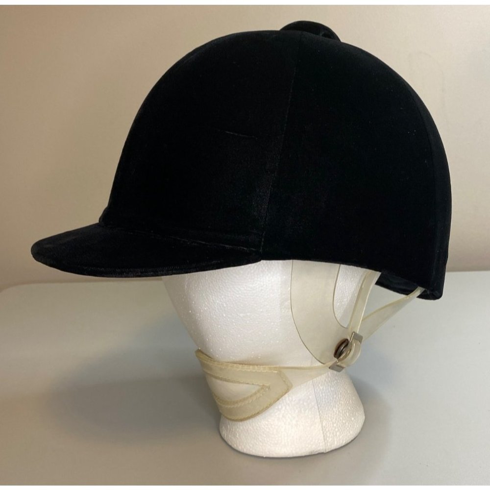 Somerset Black Velvet Hunt Riding Cap Helmet Detachable Harness Equestrian 7 1/4